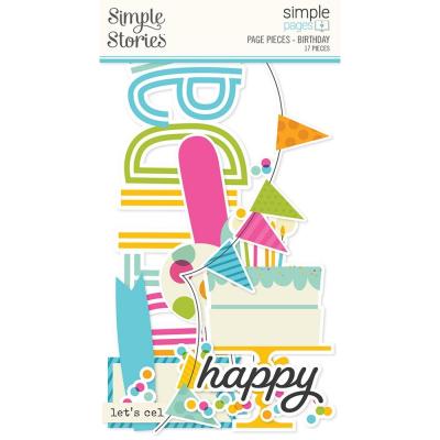 Simple Stories Simple Pages Pieces Die Cuts - Birthday